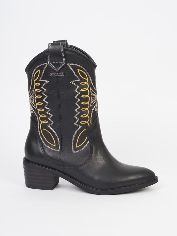 BOTINES PARA MUJER TEJANO NEGRO