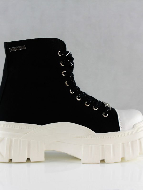 BOTINES PARA MUJER CHAVIN NEGRO ALGODÓN