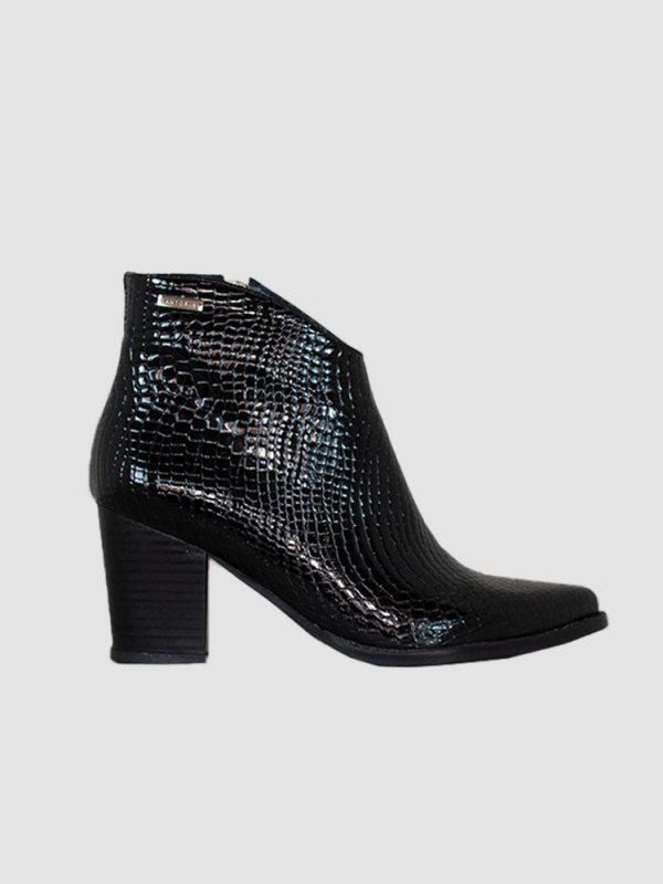 BOTINES PARA MUJER TERAN CHAROL PU NEGRO