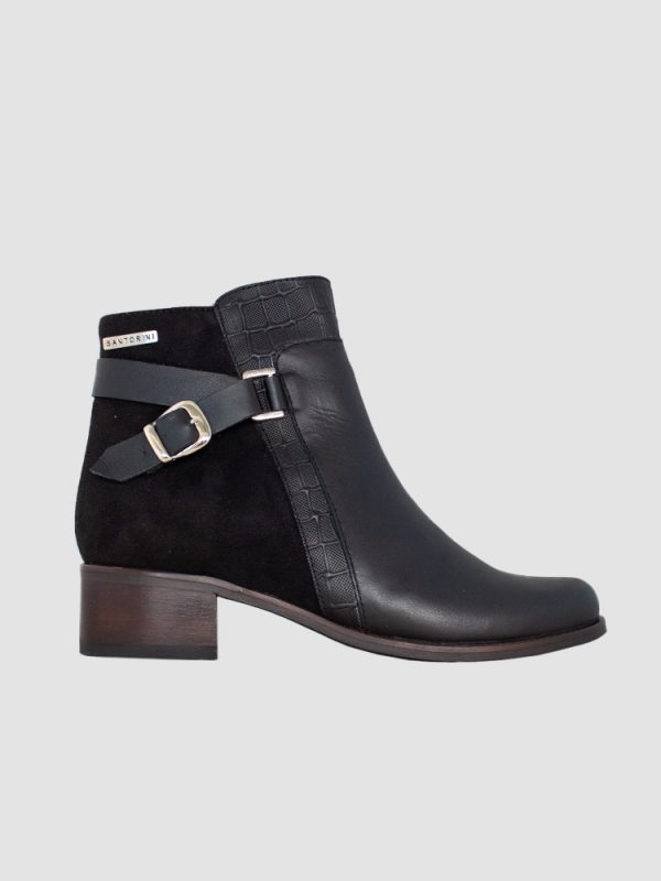 BOTINES PARA MUJER PERETEA CUERO NEGRO