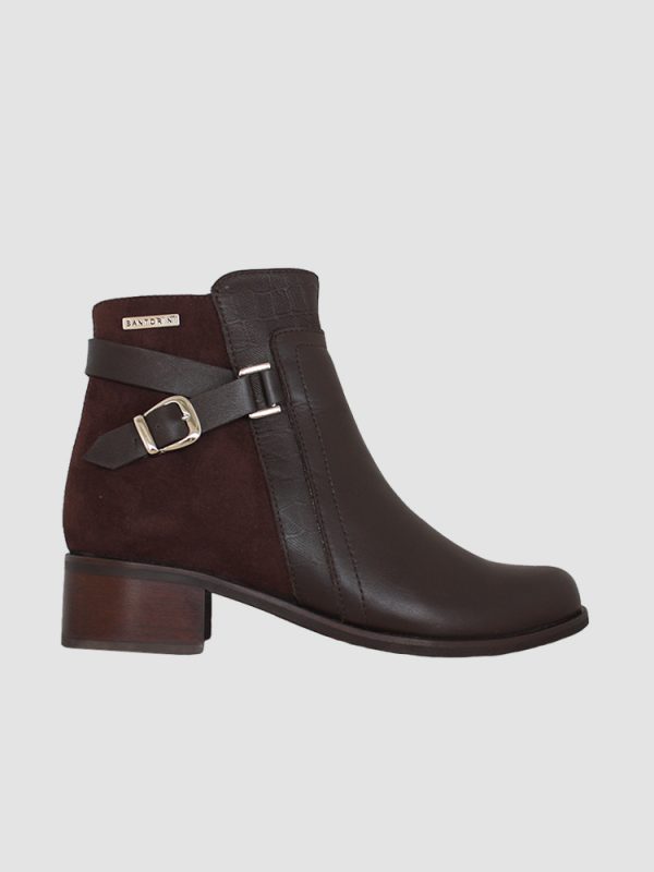 BOTINES PARA MUJER PERETEA CUERO CAFE