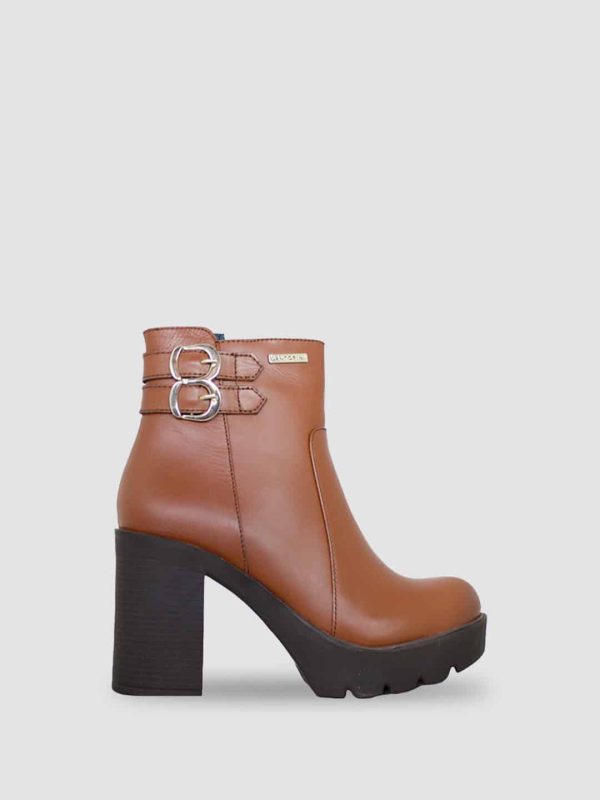 BOTINES PARA MUJER LUISA CUERO MIEL